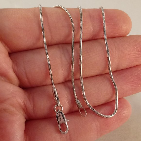 Jewelry 18k White Gold Filled Slim Snake Rope Chain Necklace 25 1mm